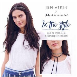 JEN Atkin x Chloe + Isabel Suede + Baguette Choker Necklace in Navy, NIB JEN Atkin x Chloe + Isabel Suede + Baguette | Mercari main image 3